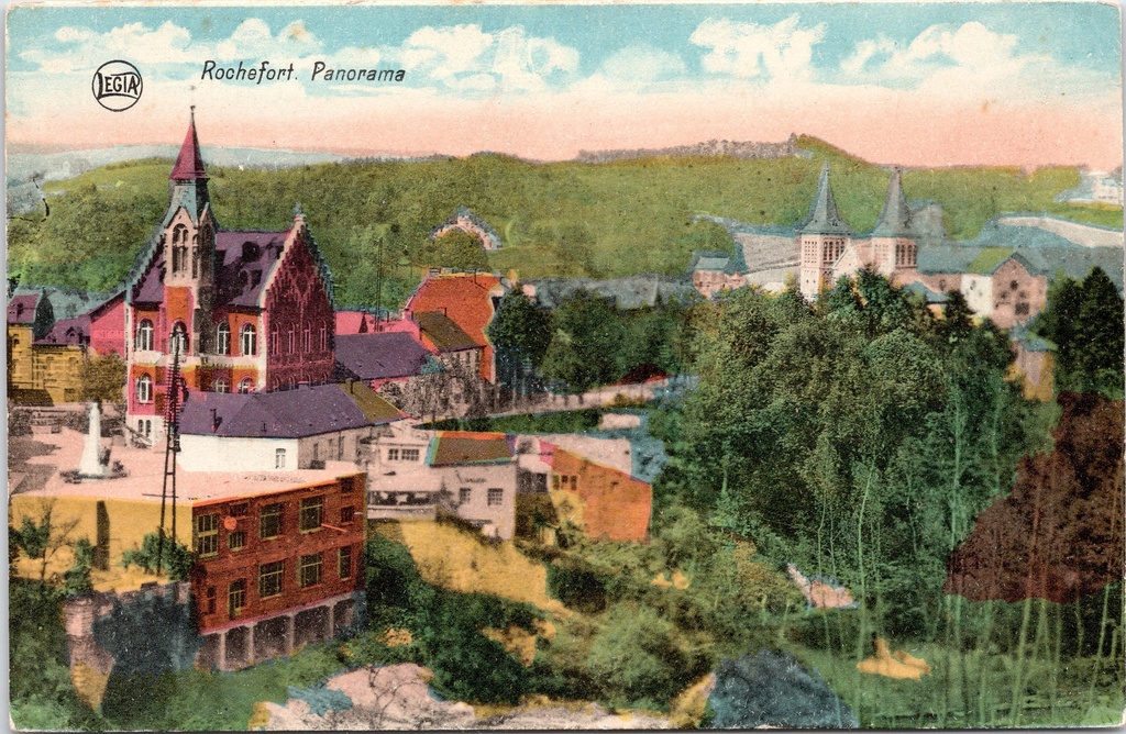 [B1873] Rochefort - "Rochefort. Panorama" - Panoramisch stadsgezicht met kerken en heuvels