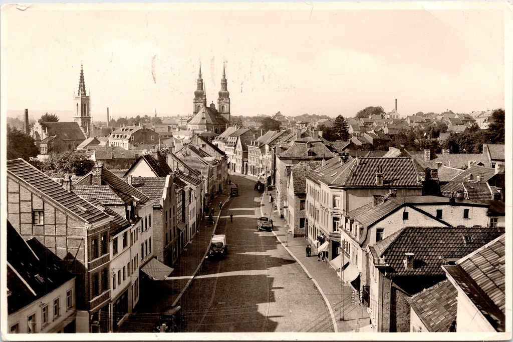 Eupen - "Rue Gospert / Gospertstrasse" - Panoramisch straatzicht op de Gospertstraat
