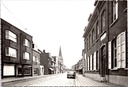 Antwerpen - "Dorpsstraat Ekeren" - Straatzicht met kerk op achtergrond