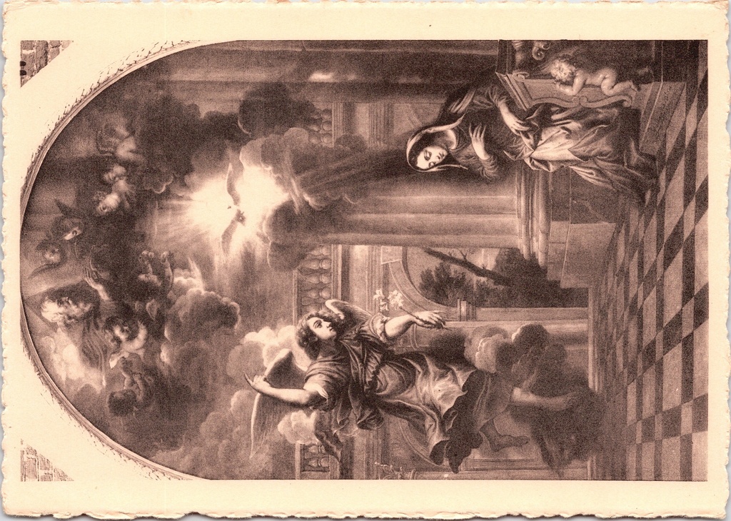 Hoogstraten - "De boodschap des Engels" - De Annunciatie, schilderij door Jan Erasmus Quellin (1688)