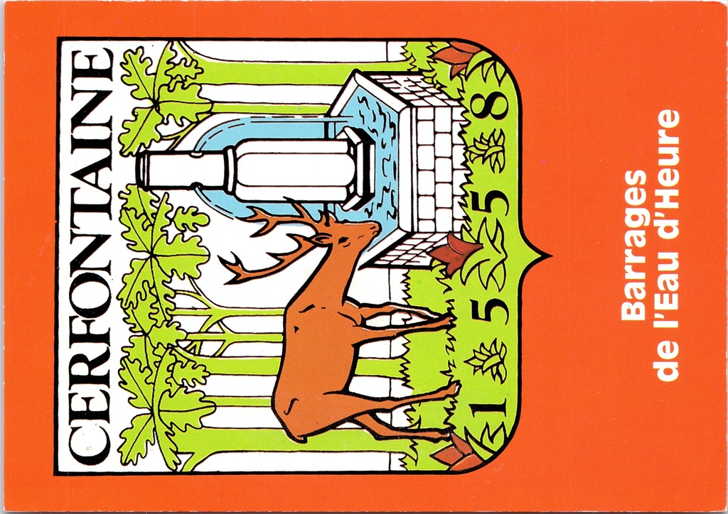 [F1937] Cerfontaine - "Barrages de l'Eau d'Heure" - Stuwmeren van l'Eau d'Heure met hert en wapen