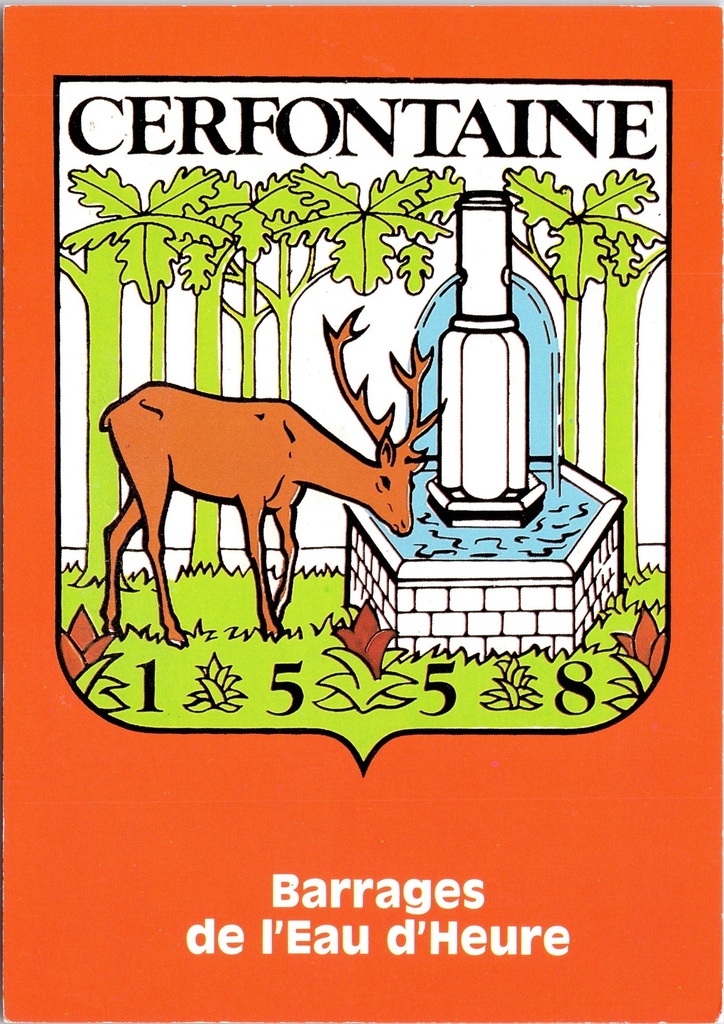 Cerfontaine - "Barrages de l'Eau d'Heure" - Stuwmeren van l'Eau d'Heure met hert en wapen