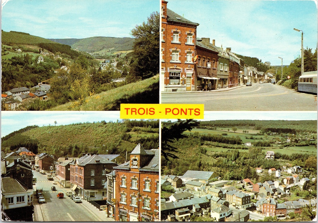 [F1969] Trois-Ponts - "TROIS - PONTS" - Vier panoramische gezichten op het dorp