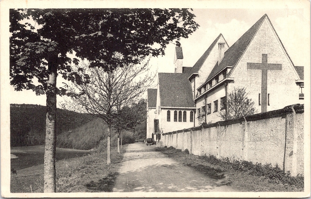 Bouillon – “Exterior view of the Abbey” – Exterior view of the Abbey of Notre-Dame de Clairefontaine