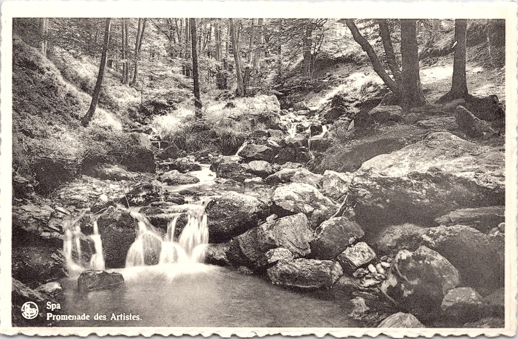 [G1789] Spa - « Promenade des Artistes » - Cascade dans la forêt le long de la Promenade des Artistes