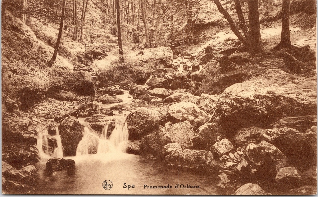 [G1797] Spa - "Promenade d'Orléans" - Waterval en rotsbeek langs de Promenade d'Orléans