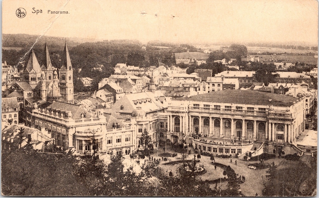 Spa - "Panorama" - Stadspanorama met kuurbad en kerk