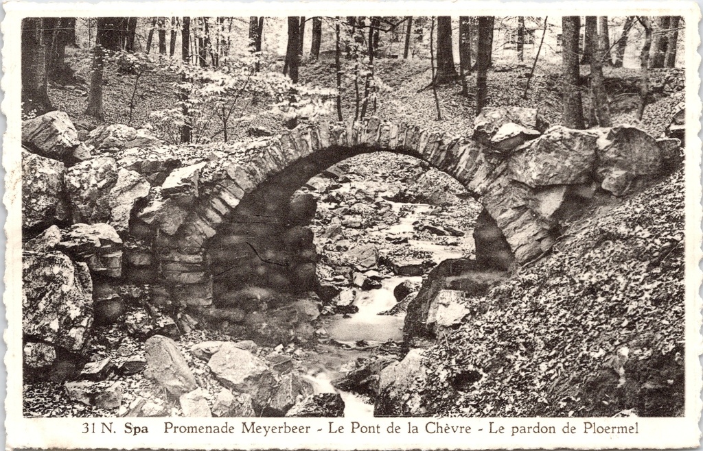 [G1843] Spa - « Promenade Meyerbeer - Le Pont de la Chèvre » - Pont de la Chèvre sur la promenade Meyerbeer