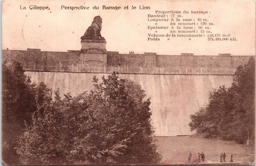 Jalhay - "Perspective du Barrage et le Lion" - Dam van de Gileppe met leeuwendam