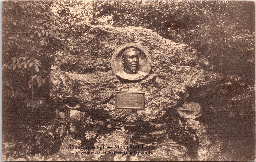 [G1885] Stavelot - "Monument Laude" - Herdenkingsmonument slachtoffer Duitse barbaarsheden, Francorchamps