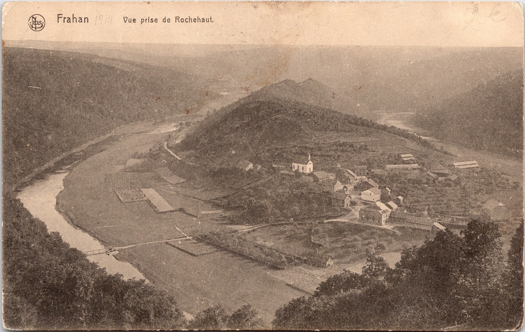 Bouillon - "Vue prise de Rochehaut" - Panoramisch zicht op Frahan vanuit Rochehaut