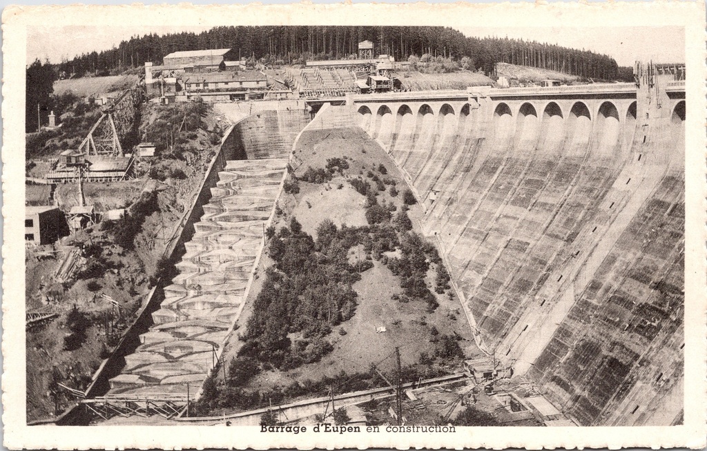Eupen – “Barrage d’Eupen en construction” – Eupen Dam under construction