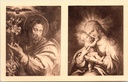 Mol - "Postel" - Afdrukken van koperen drukplaten uit de kunstschat van de abdij: Sint-Jozef met lelie en Heilige Geest; Madonna met Kind