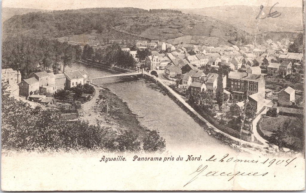 [H1981] Aywaille - "Panorama pris du Nord" - Panoramisch stadsgezicht vanuit het noorden met rivier