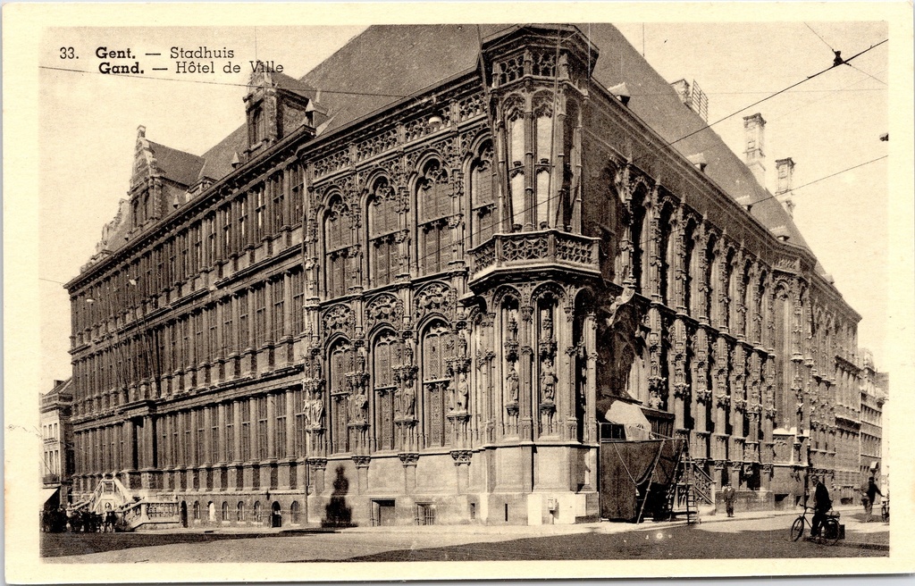 Gand - « Hôtel de ville » - L'hôtel de ville de Gand, façade gothique et Renaissance