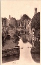 Brugge - "Groene Rei (gracht)" - Zicht op de Groene Rei met brug en stadsmuur