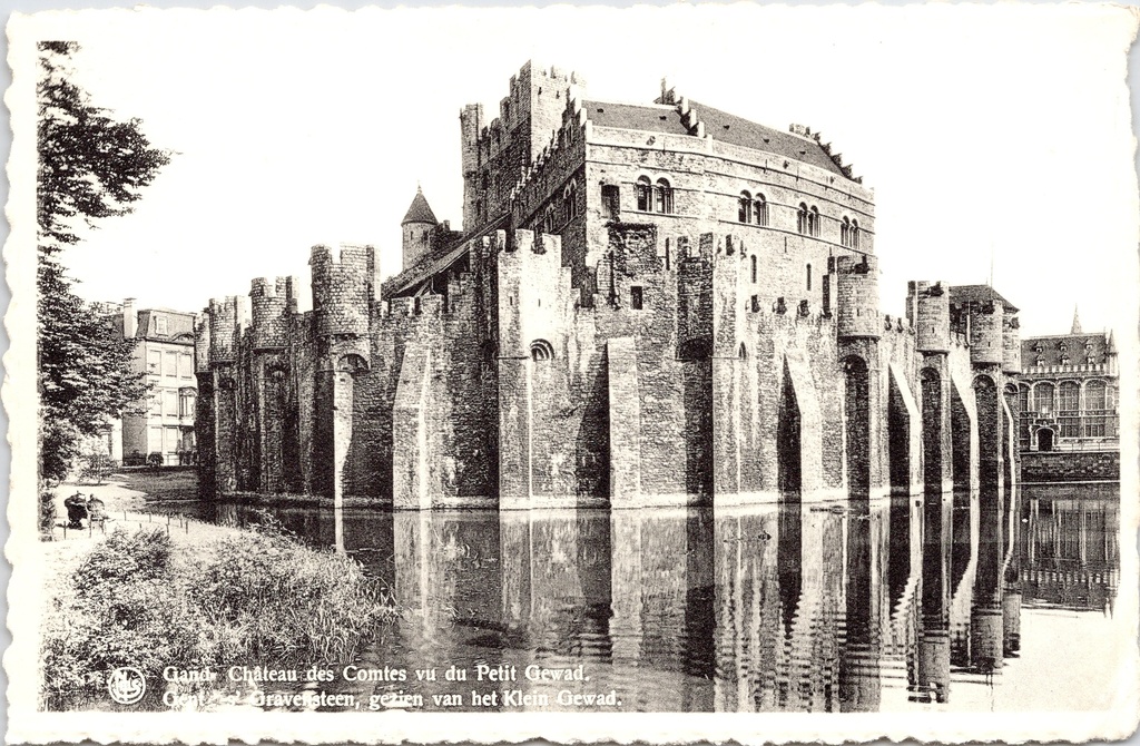 Gand - « Château des Comtes vu du Petit Gewad » - Gravensteen vu depuis le Klein Gewad