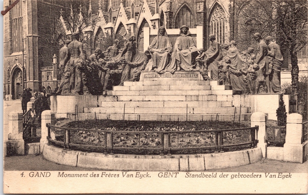 Gand - « Monument des frères Van Eyck » - Statue des frères Van Eyck
