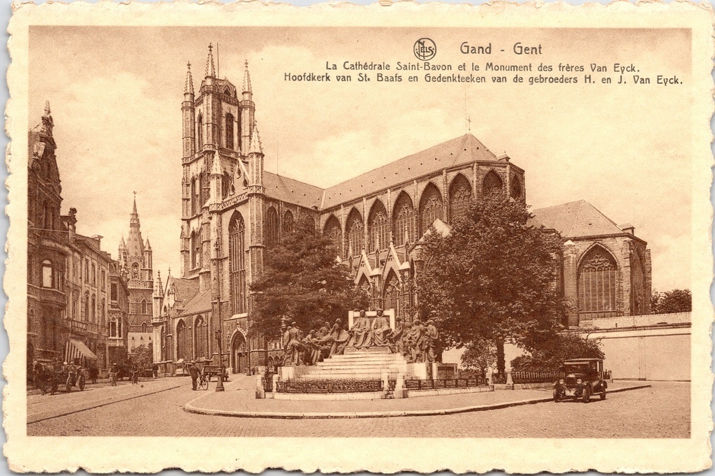 Gent - "La Cathédrale Saint-Bavon et le Monument des frères Van Eyck" - Sint-Baafskathedraal en Van Eyckmonument
