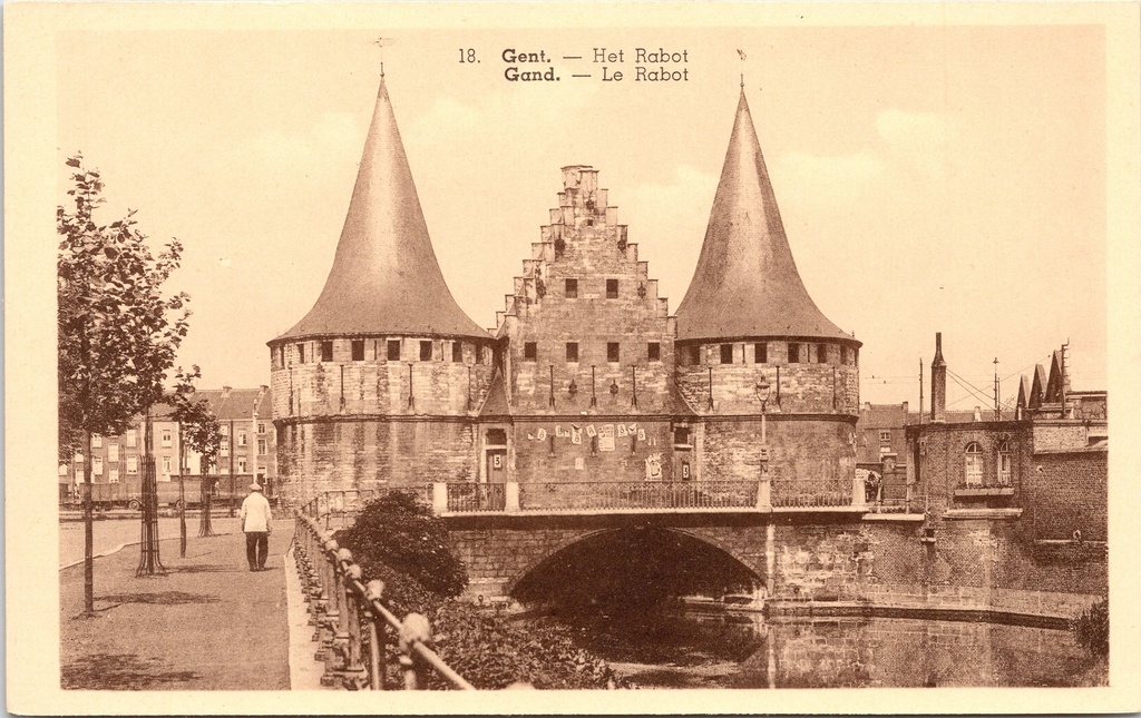 Ghent – “Het Rabot” – Medieval city gate with two round towers