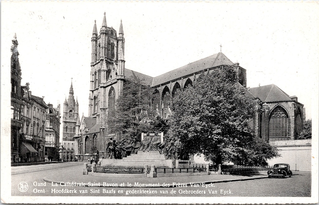 Ghent – “La Cathédrale Saint-Bavon et le Monument des Frères Van Eyck” – St Bavo’s Cathedral and the Van Eyck Brothers Monument