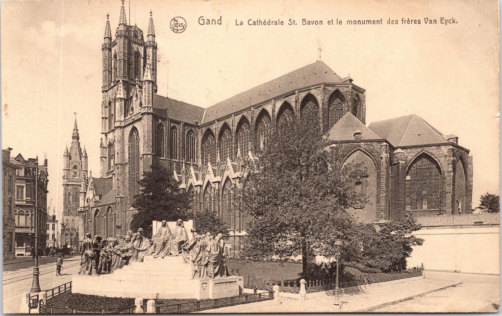 Ghent – “St Bavo’s Cathedral and the Van Eyck brothers’ monument” – St Bavo’s Cathedral and the Van Eyck brothers’ monument