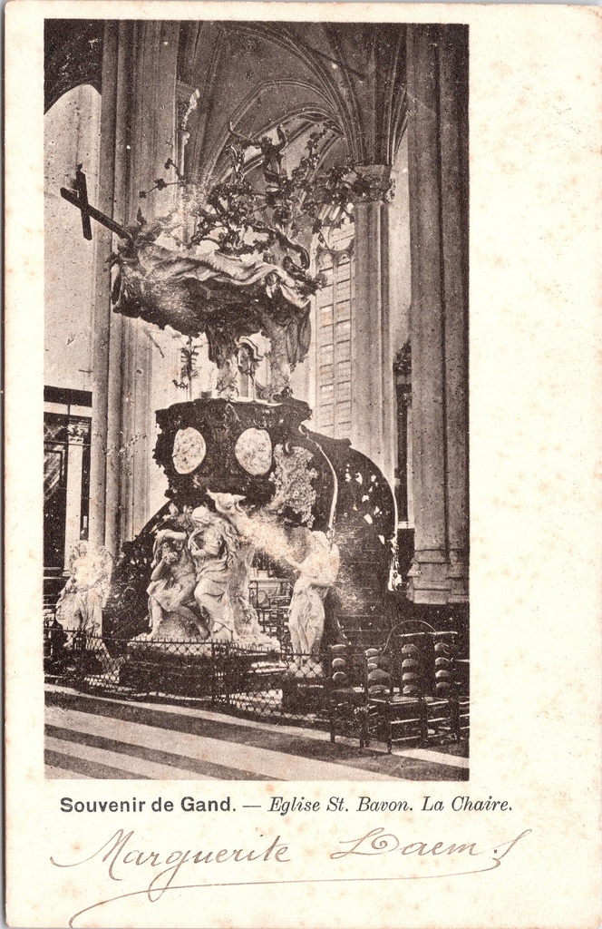 Gent - "Eglise St. Bavon. La Chaire" - Preekstoel van de Sint-Baafskathedraal