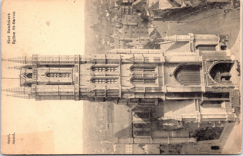 Gent - "Sint Baafskerk / Eglise St-Bavon" - Luchtperspectief van de Sint-Baafskathedraal