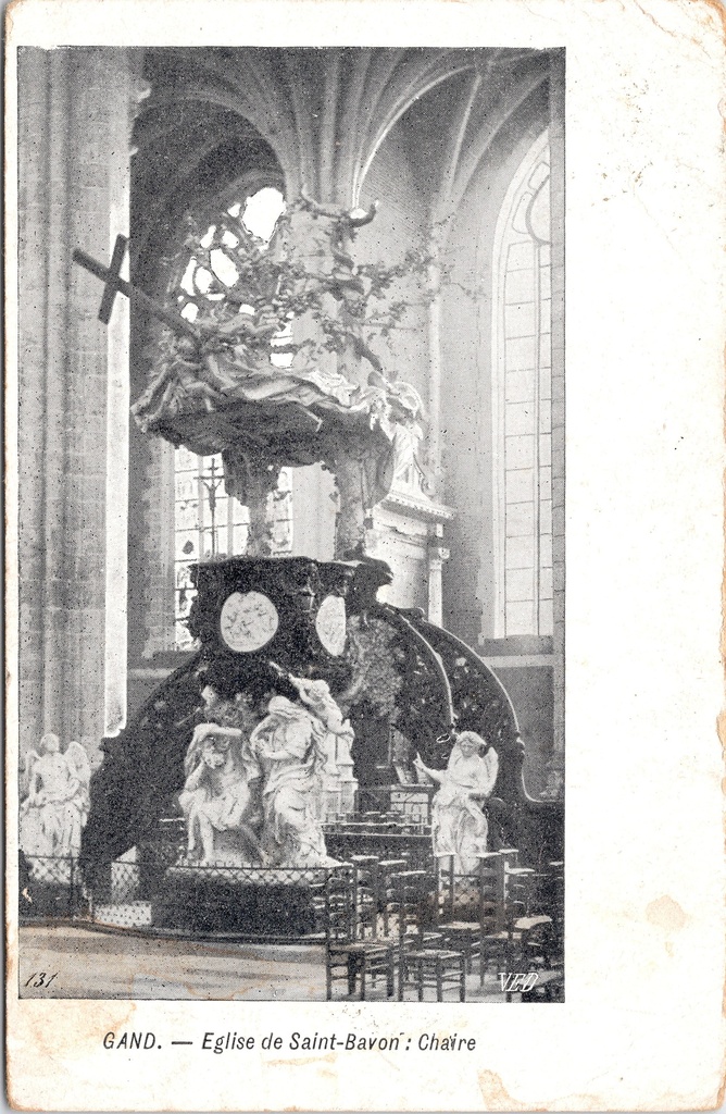 Gent - "Eglise de Saint-Bavon: Chaire" - Preekstoel van de Sint-Baafskathedraal
