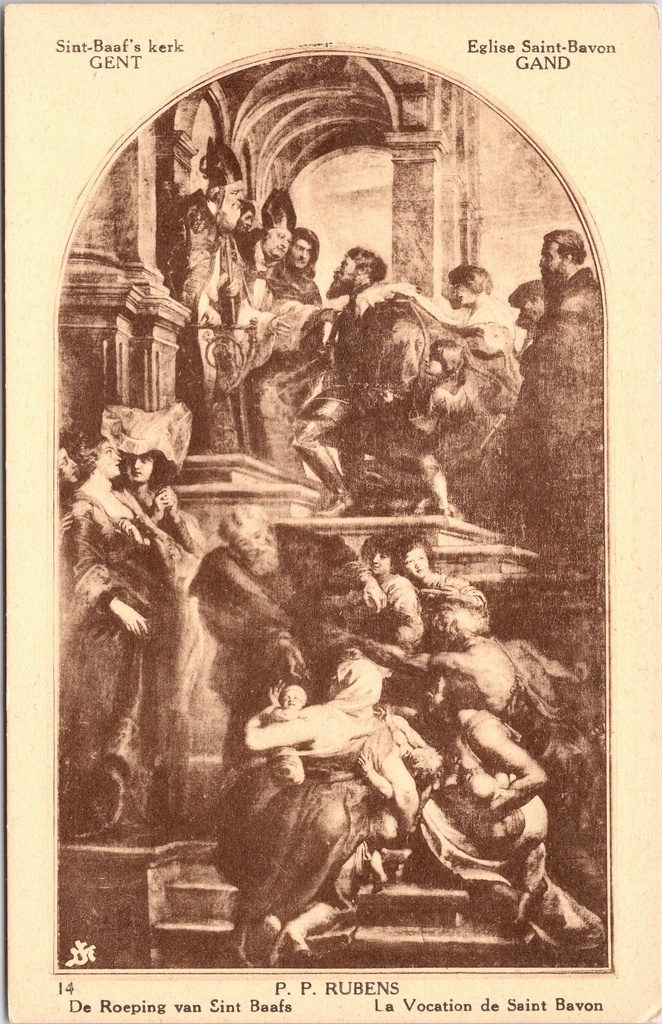 Gent - "La Vocation de Saint Bavon" - Schilderij De Roeping van Sint-Baafs door P.P. Rubens in Sint-Baafskathedraal