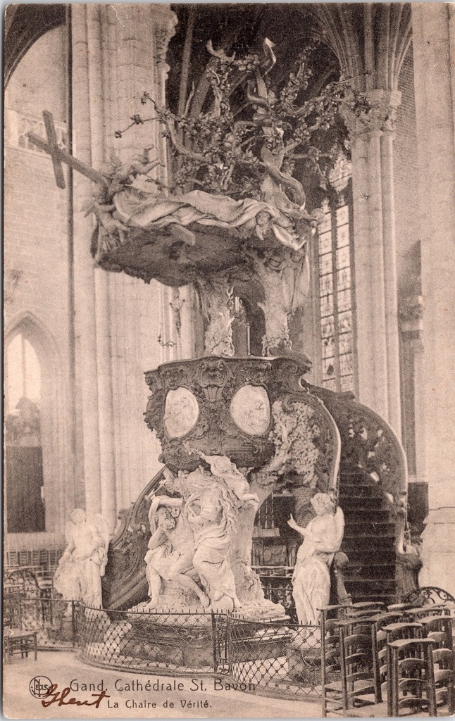 Ghent – “St Bavo’s Cathedral – The Pulpit of Truth” – Pulpit of Truth in St Bavo’s Cathedral