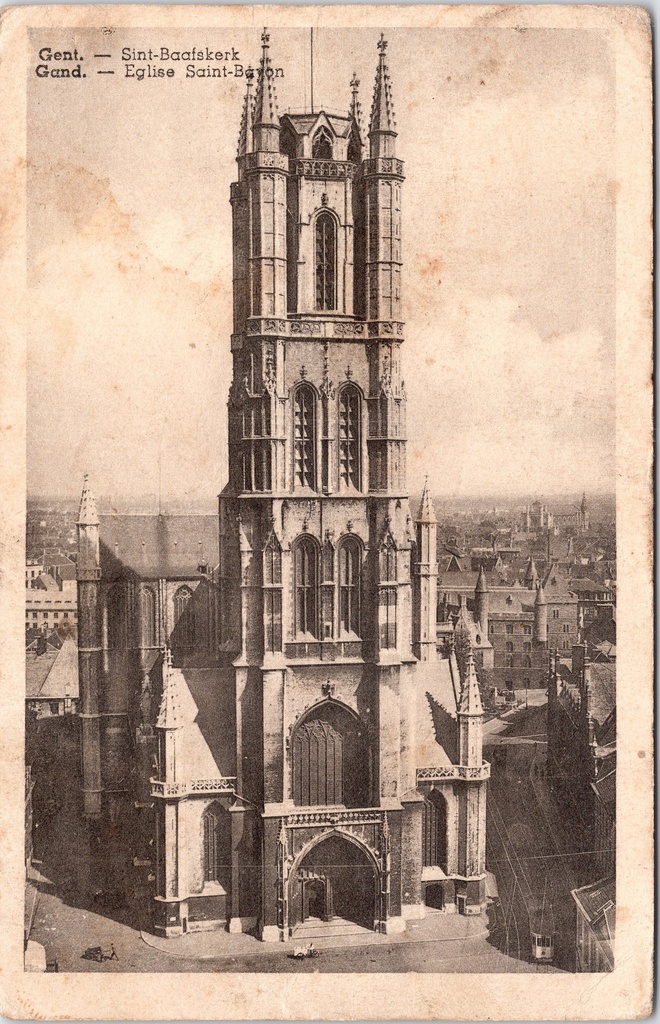 Gent - "Sint-Baafskerk / Eglise Saint-Bavon" - Sint-Baafskathedraal vogelperspectief