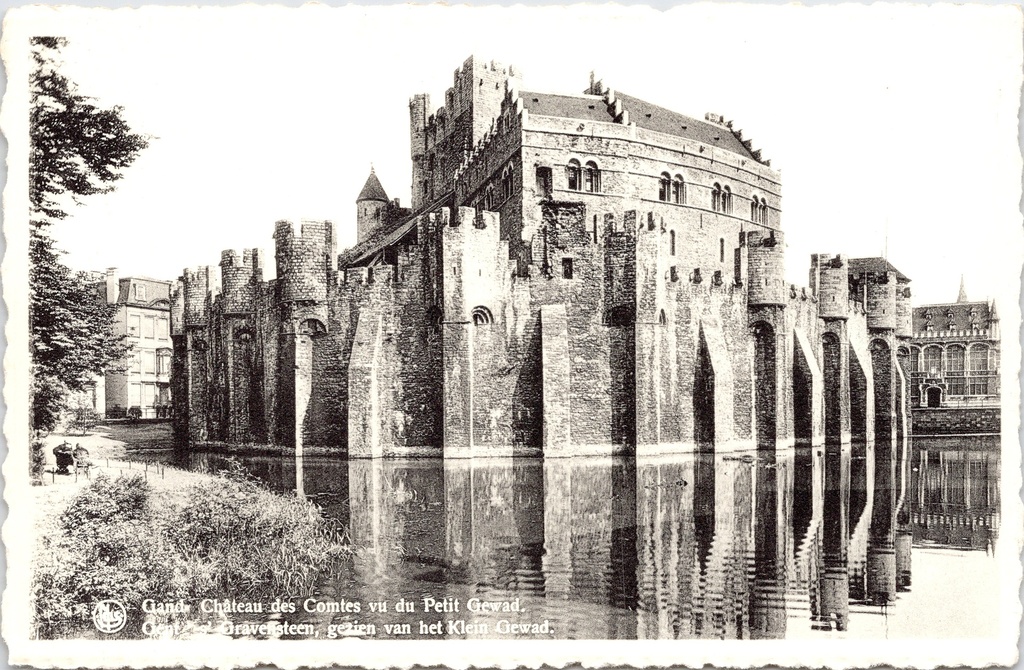 Gand - « Château des Comtes vu du Petit Gewad » - Gravensteen vu depuis le Klein Gewad