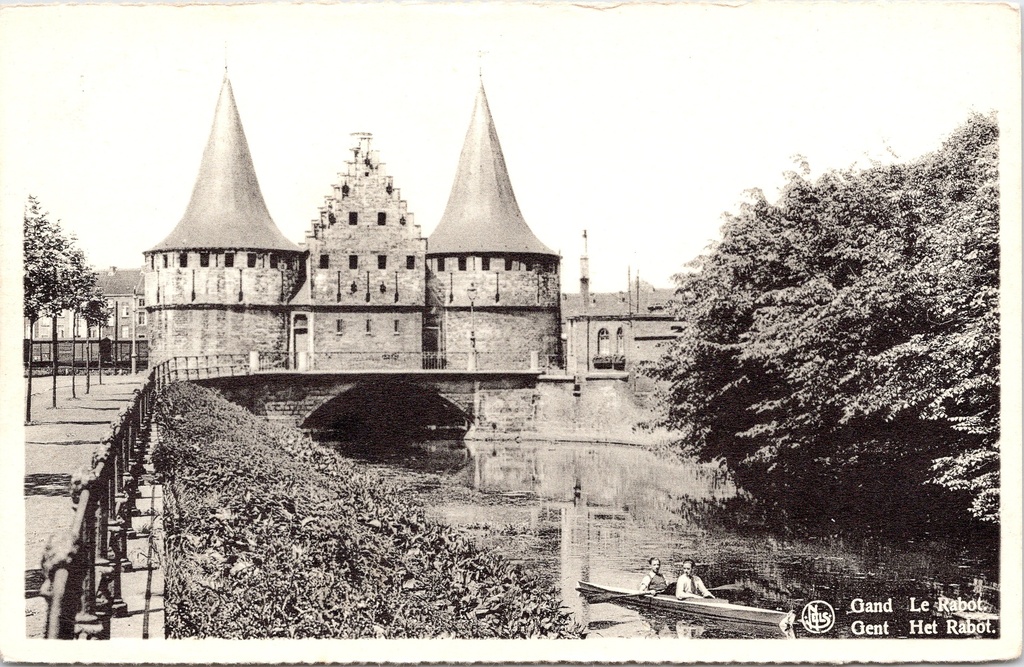 Gent - "Gand Le Rabot / Gent Het Rabot" - Middeleeuwse stadspoort Het Rabot aan het kanaal