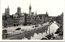 Gent - "Graslei" - Zicht op de Graslei met historische gildehuizen langs de Leie