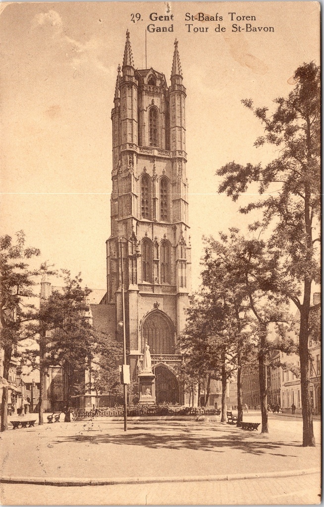 Ghent – “St-Baafs Toren / Tour de St-Bavon” – Tower of St Bavo’s Cathedral