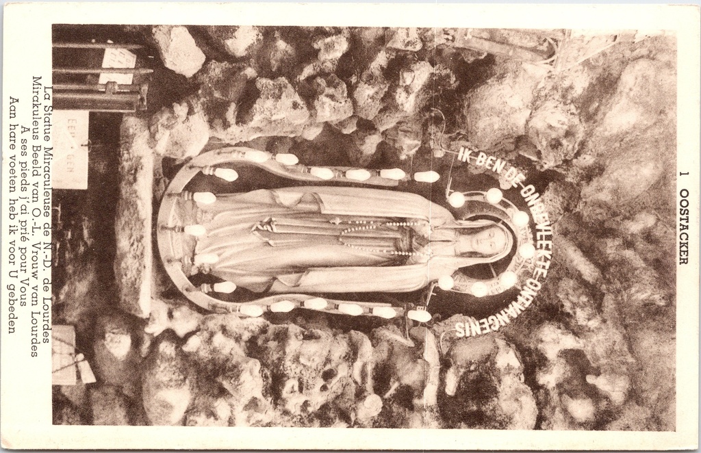 Gent - "La Statue Miraculeuse de N.-D. de Lourdes" - Miraculeus beeld van Onze-Lieve-Vrouw in de grot van Oostakker