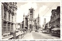 Gand - « Église Saint-Nicolas et beffroi » - Église Saint-Nicolas et beffroi avec vue sur la rue