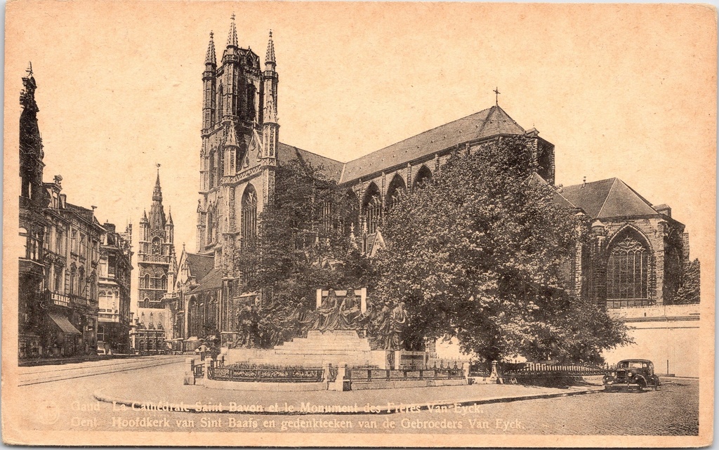 Gent - "La Cathédrale Saint Bavon et le Monument des Frères Van Eyck" - Sint-Baafskathedraal en Van Eyckmonument