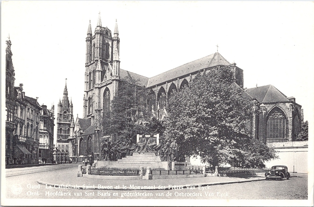 Gent - "La Cathédrale Saint-Bavon et le Monument des Frères Van Eyck" - Sint-Baafskathedraal en Van Eyck monument