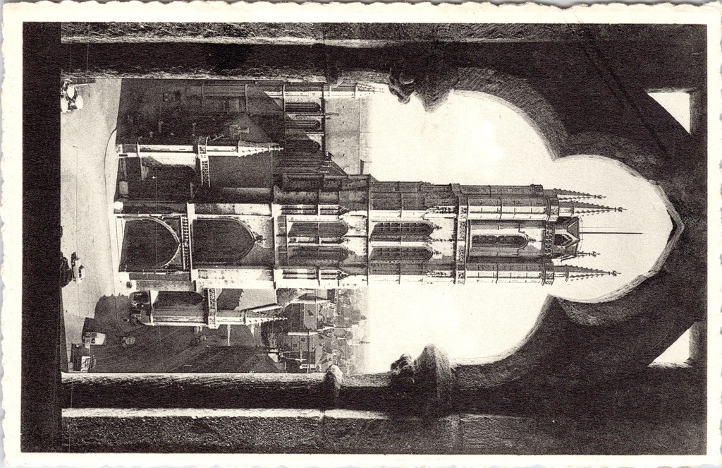 Ghent – “St Bavo’s Cathedral, view from the Belfry” – St Bavo’s Cathedral seen from the Belfry