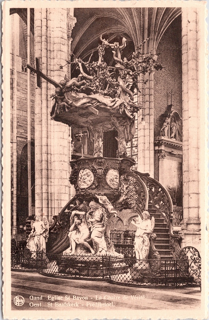 Ghent – “Église St. Bavon – La Chaire de Vérité” – Pulpit of St Bavo’s Cathedral