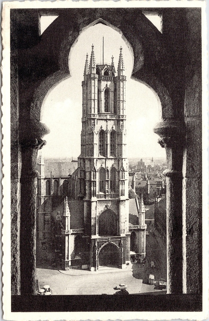 Gand - « Cathédrale Saint-Bavon, vue du Beffroi » - Cathédrale Saint-Bavon vue depuis le Beffroi