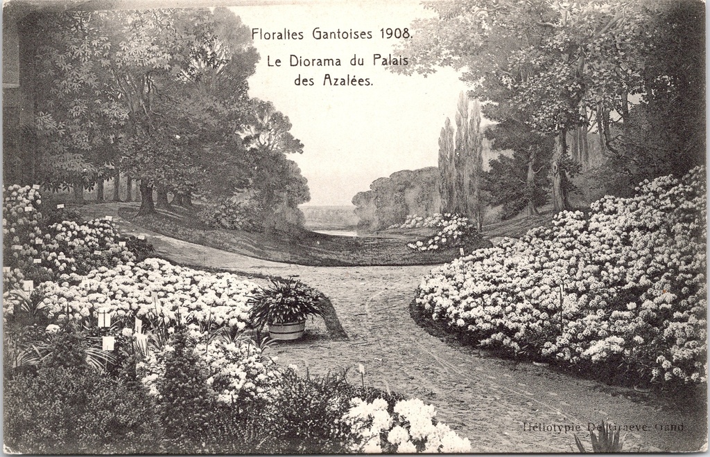 Gand - « Floralies Gantoises 1908 - Le Diorama du Palais des Azalées » - Diorama du Palais des Azalées aux Floralies de Gand de 1908