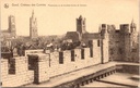 Gent - "Château des Comtes - Panorama vu de la plate-forme du Donjon" - Panoramisch uitzicht over Gent vanaf het donjon van het Gravensteen
