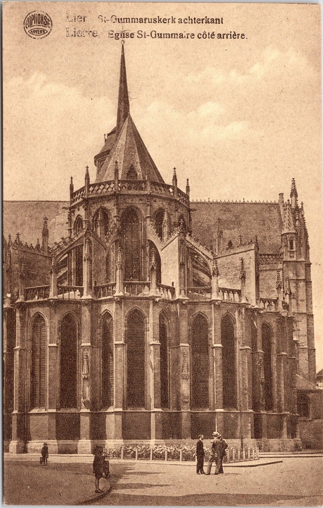 Lier - "St-Gummaruskerk achterkant / Église St-Gummaire côté arrière" - Achterzijde Sint-Gummaruskerk