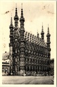 Leuven – “Stadhuis / Hôtel de Ville” – Leuven Town Hall, engraving-style illustration