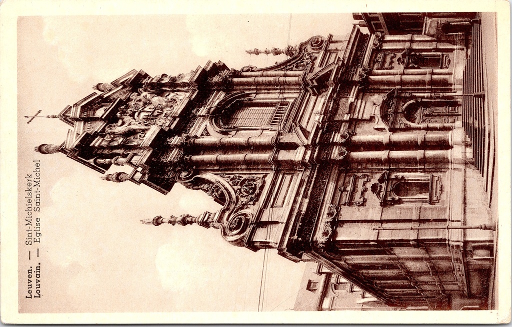 Leuven - "Sint-Michielskerk / Eglise Saint-Michel" - Barokke gevel van de Sint-Michielskerk