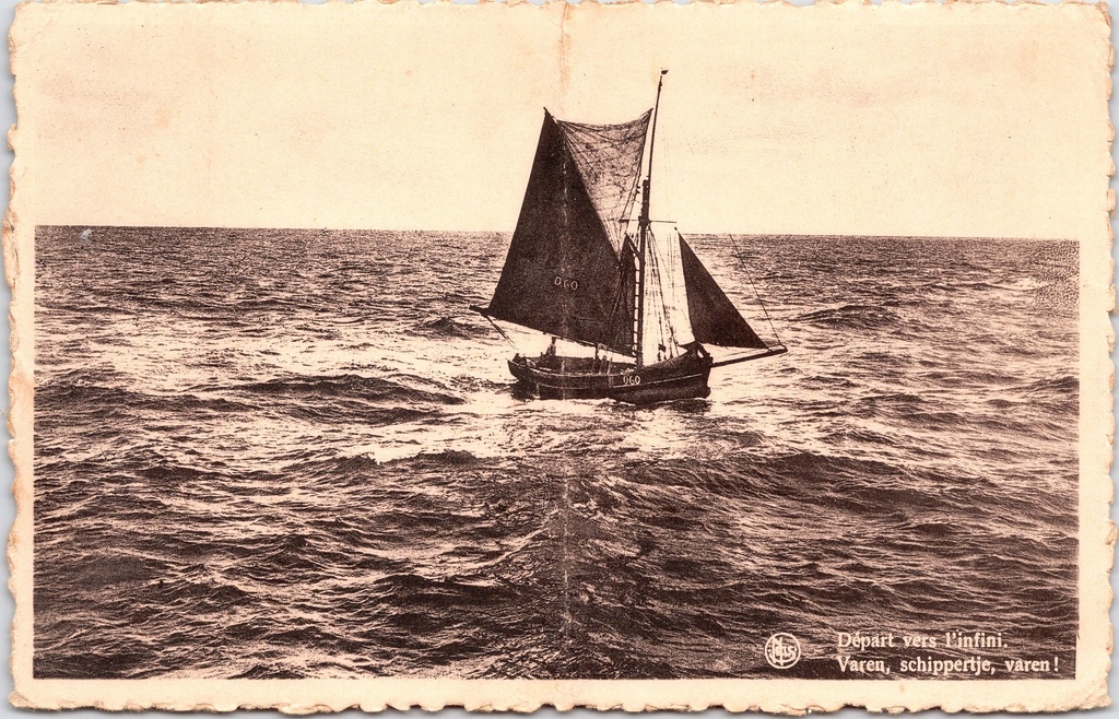 Koksijde – “Départ vers l’infini. Sailing, little skipper, sailing!” – Fishing boat at sea near Sint-Idesbald