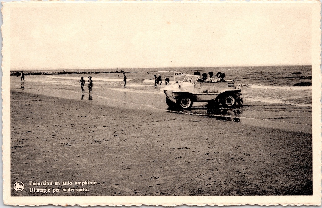 [J001 (77)] Belgian coast – “Excursion by amphibious vehicle” – A trip by amphibious vehicle on the beach